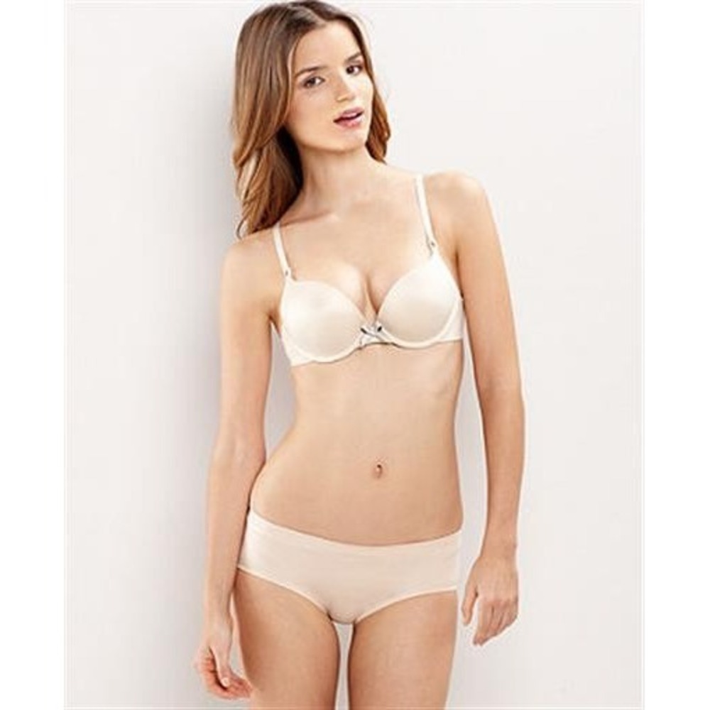 NWT Maidenform 36B Comfort Devotion Embellished Push Up Bra 9406 Beige 132323